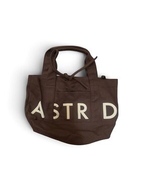 Astrid & Miyu Brown Canvas Tote Contrast Logo NWOT Handbag Mini Shopping Bag